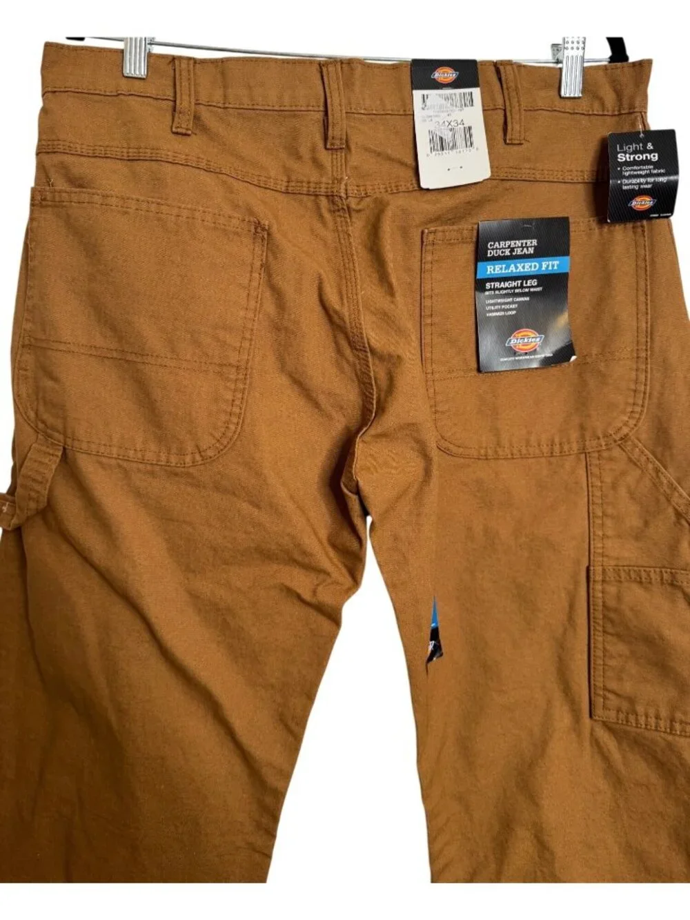 Dickies Carpenter Duck Pants 34/34 Straight Leg NWT Lightweight Canvas Cargo
